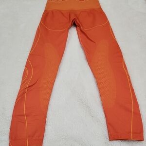 Gymshark Bright Orange Leggings with Yellow Details